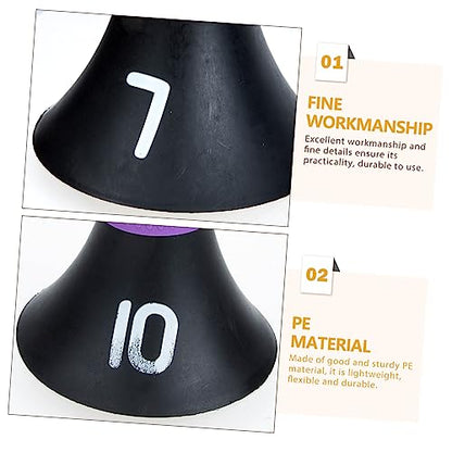 STOBOK 10pcs Horns Shaped Athletic Cones for Football Training Creative Sport Disc Marker Cones for Drills Durable Sign Barrels for Sports Practice and Coaching