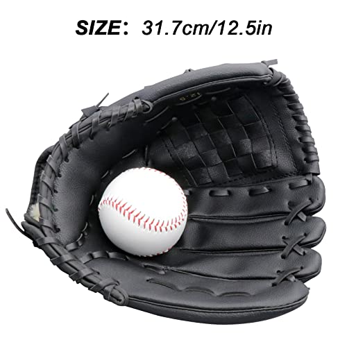 Baseball Gloves Softball Glove,12.5 Player Preferred Wear-Resistant PU Material Thicken Softball Fielding Glove,Left Hand Gloves Right Hand Throw for Youth Adult