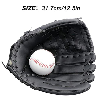 Baseball Gloves Softball Glove,12.5 Player Preferred Wear-Resistant PU Material Thicken Softball Fielding Glove,Left Hand Gloves Right Hand Throw for Youth Adult