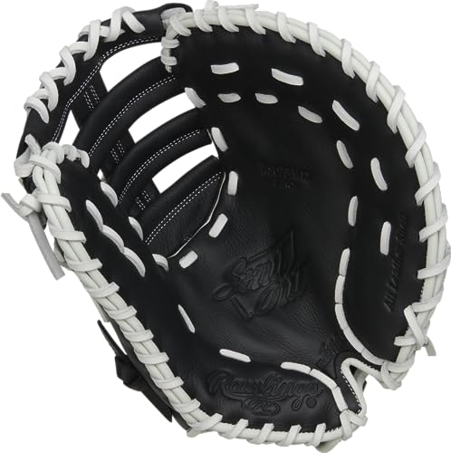 Rawlings | SHUT OUT Fastpitch Softball First Base Mitt | Left Hand Throw | 12" - Single Post Double Bar Web | Black