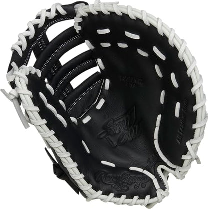 Rawlings | SHUT OUT Fastpitch Softball First Base Mitt | Left Hand Throw | 12" - Single Post Double Bar Web | Black