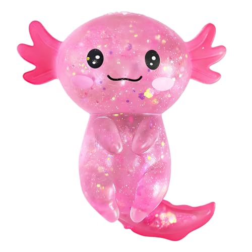 2 Pcs Axolotl Squishy Stress Relief Toy, Stretchy Axolotls Stress Soft Squeeze Sensory Fidget Toys for Kids Adults, Cute Axolotls Squishies Party Favors Classroom (BluePink)