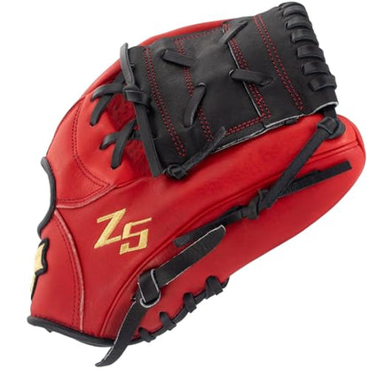 SSK Z5 Craftsman Youth Baseball Glove – 10.5” – 11” – 11.25” – 11.5” Right & Left Hand Throw - color: Red/Black - One-Piece Web, size: 11" - Right Hand Throw