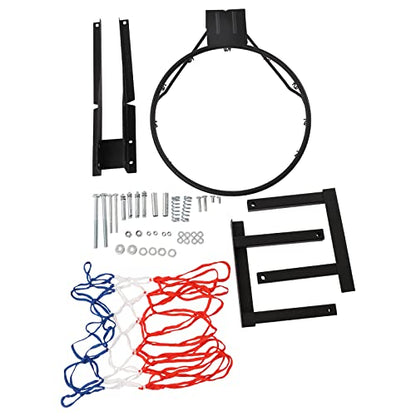 Basketball Backboard and Rim Combo, 44'' Indoor Outdoor Pole Mount Basket Ball Hoop, Wall Mounted Basketball Hoops PET Backboard and Rims Competition Combo Durable Rims All-Weather Net