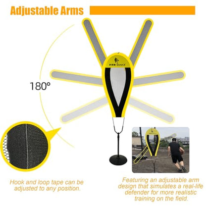 Kunovo Basketball Dummy Defender with Adjustable Arms, Practice Defensive Mannequin for Dribbling Shooting Passing, Portable Volleyball Soccer Trainer