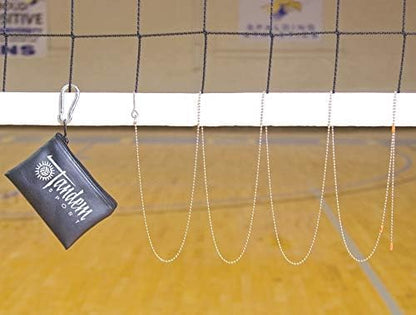 Tandem Sport Volleyball Net Setter - Volleyball Net Measure Chain - 4 Pre-Set Net Heights for Men's, Women's, Coed, and Junior Volleyball - Volleyball Referee Equipment - style: With Pouch