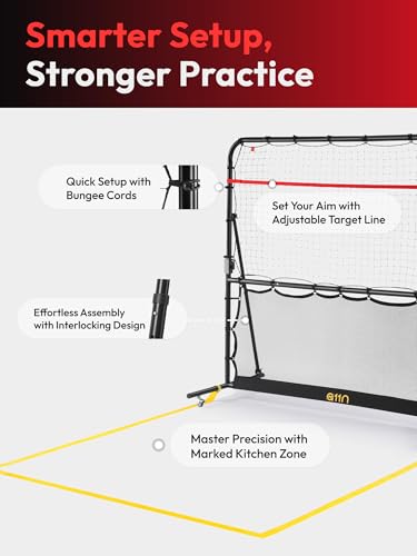 A11N SPORTS Pickleball Rebounder with Adjustable Angles & 360° Wheels – Practice Rebounder for Forehand, Backhand, Dinks, Volleys – Ideal for Indoor Garage or Outdoor Driveway