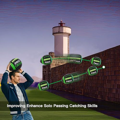 PassCatch Training Football, Composite Fatherless Bounce Back Youth Football, Training Improving Enhance Solo Passing Catching Skills (Deflated)