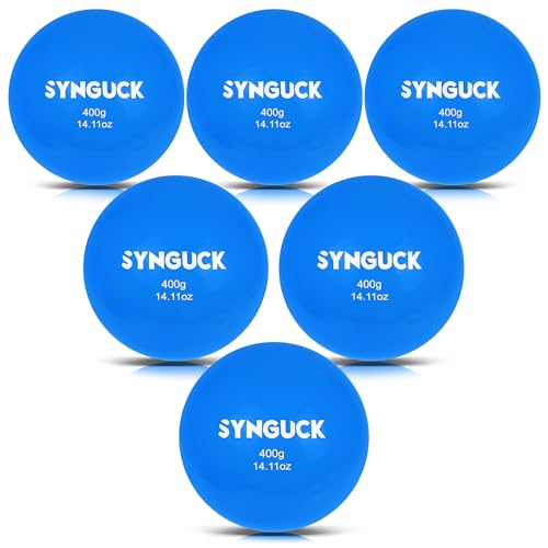 SYNGUCK 4/6 Pack Weighted Plyo Balls Set for Baseball & Softball Training - Improve Power, Pitching, Hitting - Perfect for Yoga, Fitness, Plyometrics - All Skill Levels - style: Light Blue(14oz)