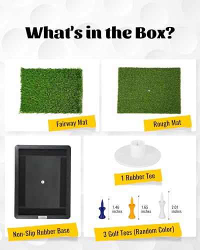 High-Precision Golf Hitting Mat – Practice Mat with Swing Path Feedback & Impact Detection – Indoor/Outdoor Use – Golf Swing Trainer for Home Training – Gift for Golfers, Beginners & Pros - style: Golf Turf Mat