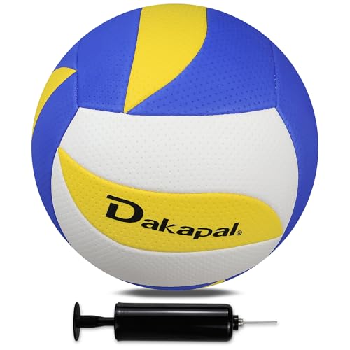 Dakapal Soft Volleyball Official Size 7 Volleyballs Ball Lightweight Volleyball for Youth Beginners Training Outdoor Indoor (0.26-0.29LBS with Pump