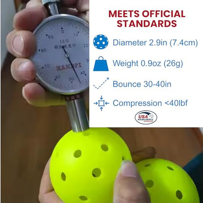 Freedom PRO-40 Pickleball 3-Pack • Support Cancer Research • USAPA Approved • Durable 1-Piece Design • Outdoor • Can Be Used Indoors • 40 Precision Drilled Holes • High Visibility Neon Green