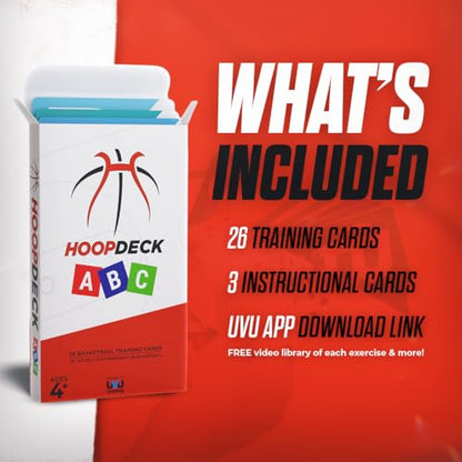 HoopDeck ABC Youth Basketball Training Cards | Alphabet Skill Drills for Kids | Ball Handling, Shooting & Agility Practice | Basketball Trainer for Ages 4+ - style: HoopDeck ABC