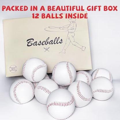 Baseballs 12/24 Pack with Bucket, Standard Size Adult Training Baseballs