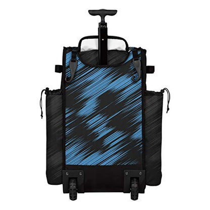 Boombah Rolling Superpack Scratch Baseball/Softball Gear Bag - 23-1/2" x 13-1/2" x 9-1/2" - Multiple Colors - Telescopic Handle and Holds 4 Bats - Wheeled Version - color: Black/Columbia Blue