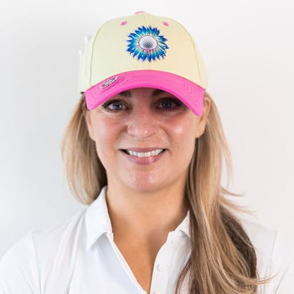 Ladies Adjustable Hats - Tee Holder with Tees & Bill Magnet with Ball Marker - 100% Custom Made - color: Sorbet Bonk, style: Center