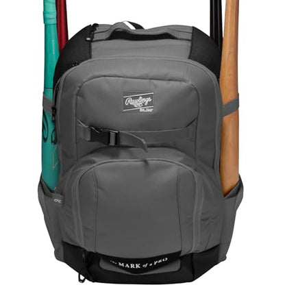 Rawlings | The Journey Player's Backpack Equipment Bag | Baseball/Softball | Multiple Colors - color: Graphite