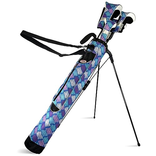 Taboo Fashion Sunday Golf Bags for Women - Lightweight Golf Range Bag with Self Flexing Stand and Shoulder Strap for Driving Range, Par 3 or Executive Course - color: Posh Blue