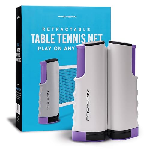 PRO-SPIN Retractable Ping Pong Net – 72" Table Tennis Net with Clamps | Portable Ping Pong Net for Any Table | Includes Custom Mesh Storage Bag | Replacement Table Tennis Net Posts - color: 1-Pack | Purple