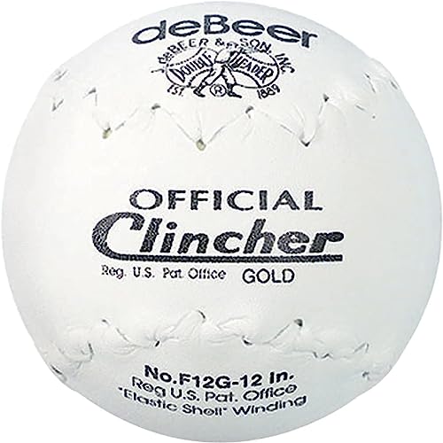 deBeer 12" Gold Clincher Softballs – Official Size & Weight – 1 Dozen (12 Balls)