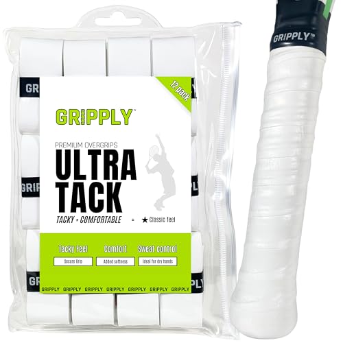 Ultra Tack Premium Overgrips, Tacky and Comfortable Racket Grip Tape for Tennis, Pickleball & Padel Rackets, Sweat-absorbant Racquet and Paddle Handle Tape for Control