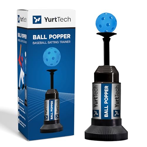 Ball Popper Baseball Training Equipment – Timing & Hitting Skill Development, Spring-Powered Pop Up Tee Batting Trainer for Practice Without a Pitcher (1 Popper Ball Included)