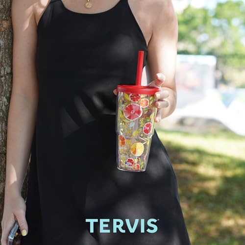 Tervis Pickleball - Spike Dink Ace Made in USA Double Walled Insulated Tumbler Travel Cup Keeps Drinks Cold & Hot, 24oz with Straw Lid, Classic - style: GAME ON