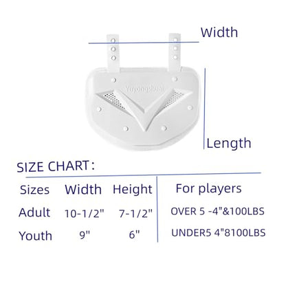 Football Back Plate, Football Low Back Pad, Rear Protector Lower Back Pads+ Towel - color: White, size: Large
