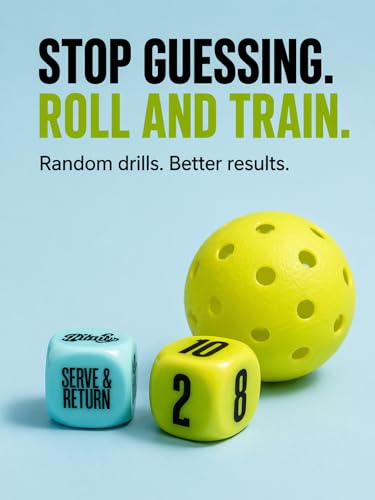 Dink’r Pickleball Drill Dice – Training Dice for Pickleball Drills & Practice – Random Drill Generator for Solo & Group Training