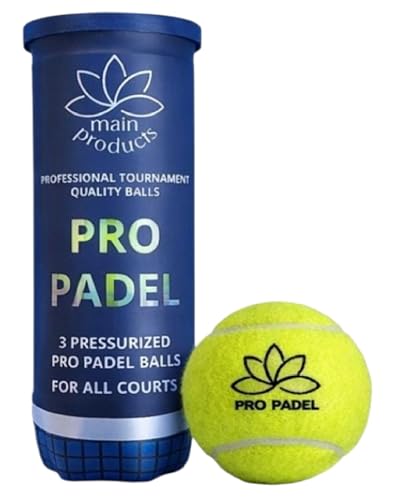 Pro Padel Balls - Professional Tournament Quality Balls, 1 Tube (3 Balls), 47% Wool, Pressurized for Extreme Durability, for All Courts.