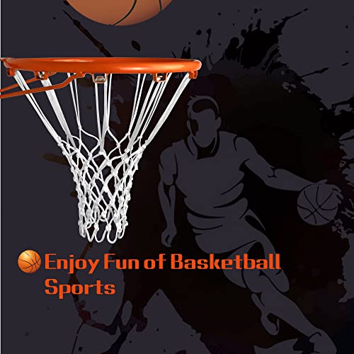 Sanung 2 Pack Basketball Net, Weather-Proof Standard Size Replacement White Basketball Mesh Net for Indoor and Outdoor, Easy to Install