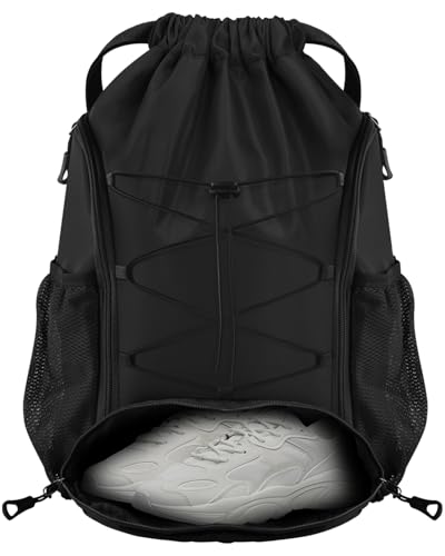BROTOU Soccer Bags, Football Backpack, Volleyball Bag, Drawstring Soccer Backpack with Ball and Shoe Compartment