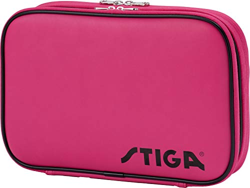 STIGA 1419197081 Table Tennis Classic Double Racket Case, Holds 2 Pieces, Pink