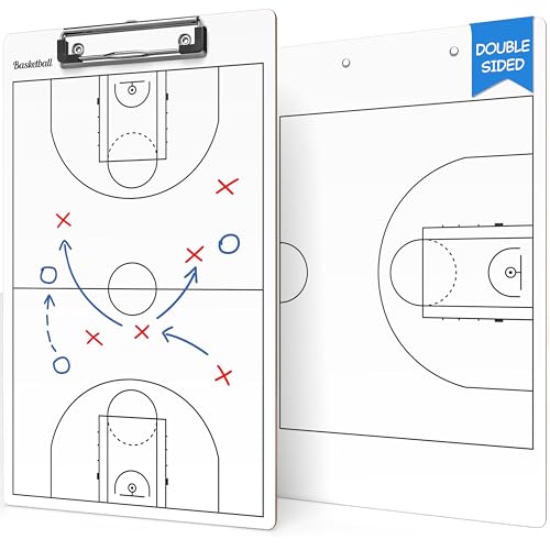 SCRIBBLEDO Basketball Dry Erase Coaching Clipboard Coach Board with Court Diagram, Double-Sided Strategy Whiteboard for Plays, Drills & Game Planning - style: Option 1