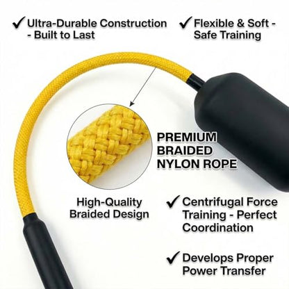 Baseball Swing Trainer Bat with 12 Soft Practice Balls & Carry Bag - Kinetic Chain Hitting Mechanics Tool with Adjustable Grip, Nylon Rope Centrifugal Force Corrector for All Skill Levels
