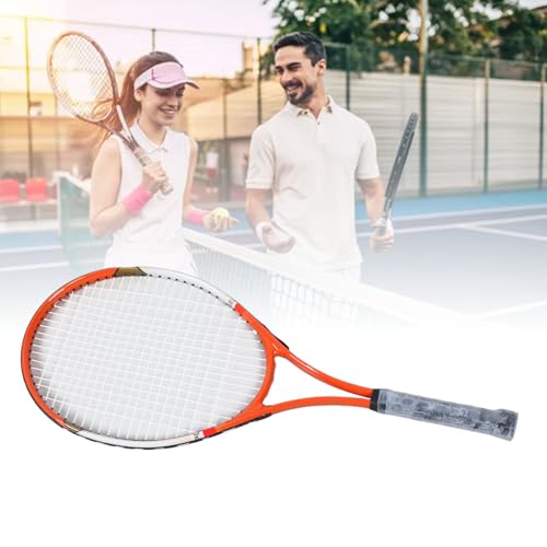 27 Inch Tennis Racket for Adults Teens, Aluminum Alloy Nylon Recreational Tennis Racquet with Comfort Grip and Racket Bag for Beginner Intermediate Players - color: Red