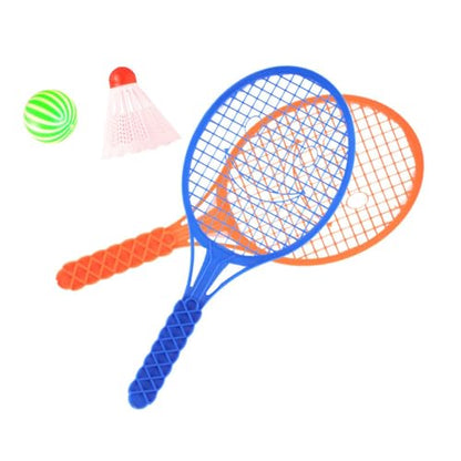 Tennis & Badminton Set with Ergonomic Grip, Indoor Outdoor Play for Motor Skills Development Badminton Racket Kindergarten Toy