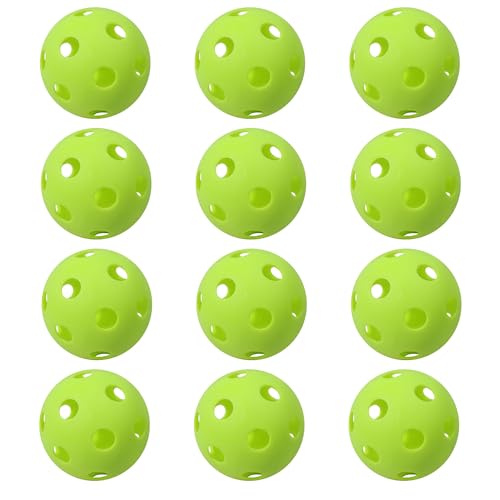 GSE Games & Sports Expert Practice Baseballs, Plastic Baseballs Training, Hollow Airflow Softballs for Pitching, Batting, Catching for All Skill Levels (Several Styles Available) - color: Fluorescent, style: 12-PACK