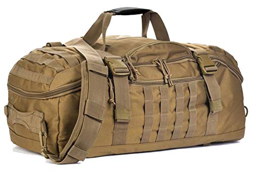Miramrax Gym Bag Duffle Bags Backpack - Travel Weekender Bag for Men Women Workout Bag for Military,Sports,Overnight,Basketball,Tactical,Football,Waterproof & Tear Resistant - color: Coyote, size: 25L