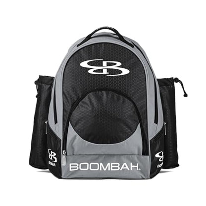 Boombah Tyro Baseball/Softball Bat Backpack - 20" x 15" x 10" - Holds 2 Bats up to Barrel Size of 2-5/8" - color: Gray/Black_C23