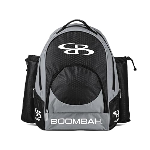 Boombah Tyro Baseball/Softball Bat Backpack - 20" x 15" x 10" - Holds 2 Bats up to Barrel Size of 2-5/8" - color: Gray/Black_C23