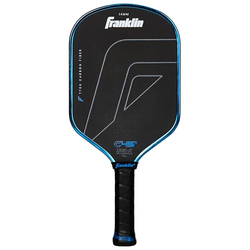 Franklin Sports PRO Pickleball Paddles – C45 Carbon Fiber Series - Official USAP + UPA Approved – Pro Player Design - color: Hybrid |Electric Blue, size: 14 mm