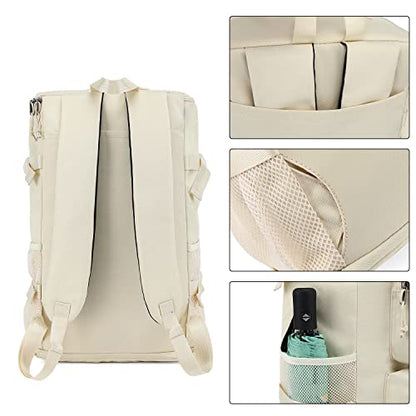 Kalesi Gym Duffle Bag Backpack 4-Way Waterproof with Shoes Compartment for travel Sport Hiking laptop (Sea salt white) - color: Sea Salt White