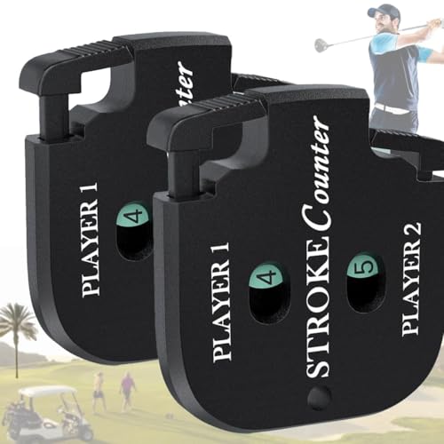 2 Pack Mini Golf Score Shot Stroke Counter Clicker Keychain, Portable 2 Digit Golf Score Counters for Golf Game Scorekeeper Outdoor Sport Scoreboard