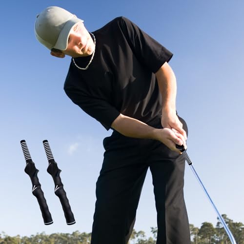 2 PCS Golf Swing Training Grip, Left-Hand Golf Club Grip Trainers, Golf Practice Aid for Beginner Learn Correct Grip Posture