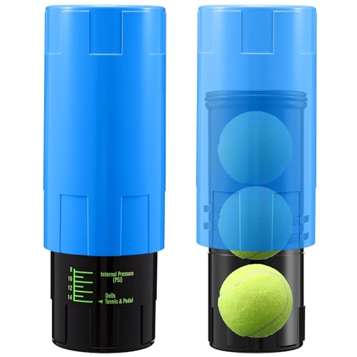 Soulchen Tennis Ball Pressurizer - Tennis Ball Storage Canister Holds 3 Balls Under 14 Psi Pressure, Reusable Stuff for Bounce Retention, Lightweight & Durable - color: Dark Blue