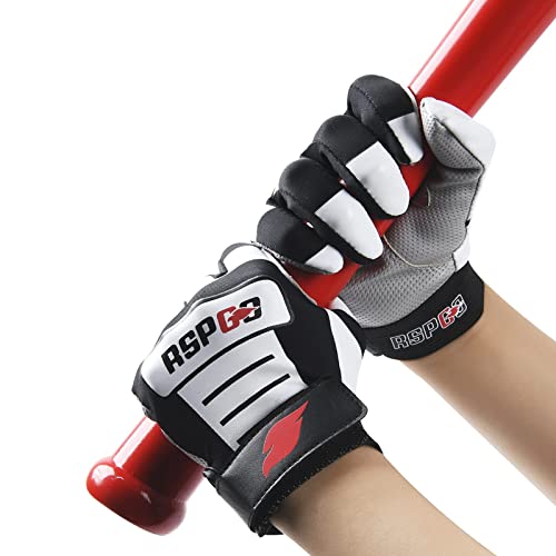 Youth Baseball & Softball Batting Gloves for Kids with Super Grip Fit - color: Classic Black, size: Youth XS/S(5.5in-6in)