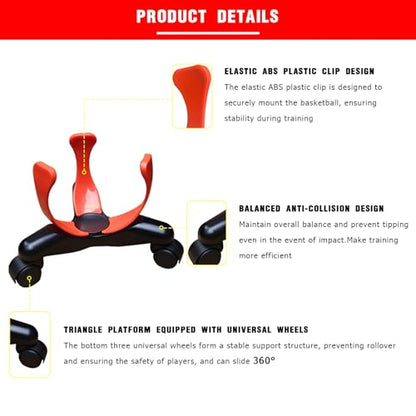 Sideways Low-Center Dribbling Sliding Clamps Basketball Training Equipment Improve Skills Agility Coordination Training Kit Suitable for Basketballs of Size 5, 6, and 7
