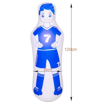 ZHUYNXIR Inflatable Soccer Dummy, Soccer Training Equipment, Inflatable Dummy Goalkeepr Air Mannequin Free Kick Wall Goalkeeper Defender Training for Children Adults - color: 120 dummy-blue
