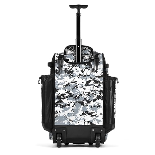 Boombah Rolling Catchers Superpack Baseball/Softball Gear Bag Digital Camo - 23-1/2" x 13-1/2" x 9-1/2" - Multiple Colors - Telescopic Handle and Holds 4 Bats - Wheeled Version - color: Black/Gray